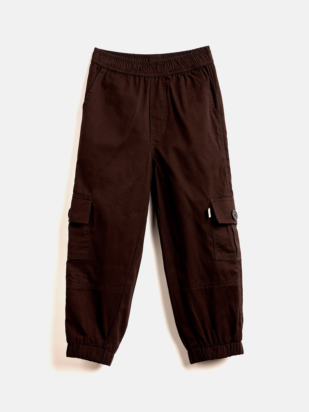 

Stylo Bug Boys Solid Cargo Pants, Coffee brown