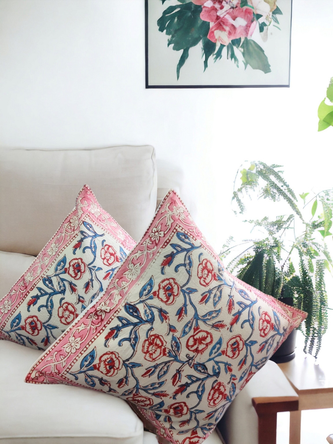 

Feels Like Home Pink & White Floral Square Cushion Covers