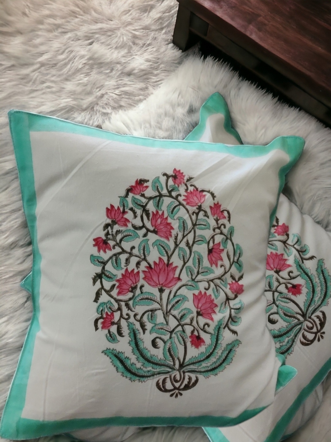 

Feels Like Home Ethnic Motifs Square Cushion Covers, Green
