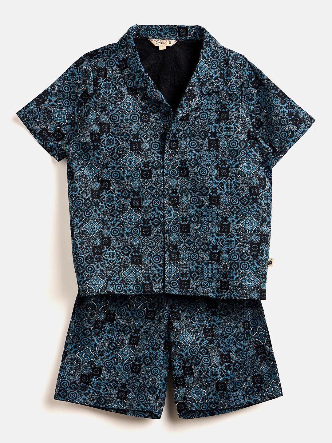 

Stylo Bug Girls Printed Shirt with Shorts, Blue