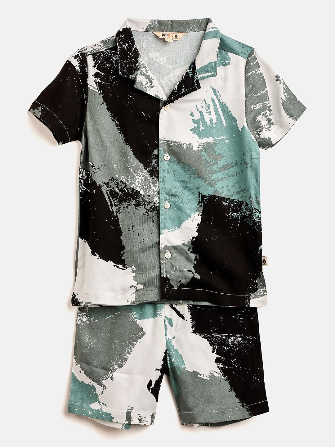 

Stylo Bug Boys Printed Shirt with Shorts, White