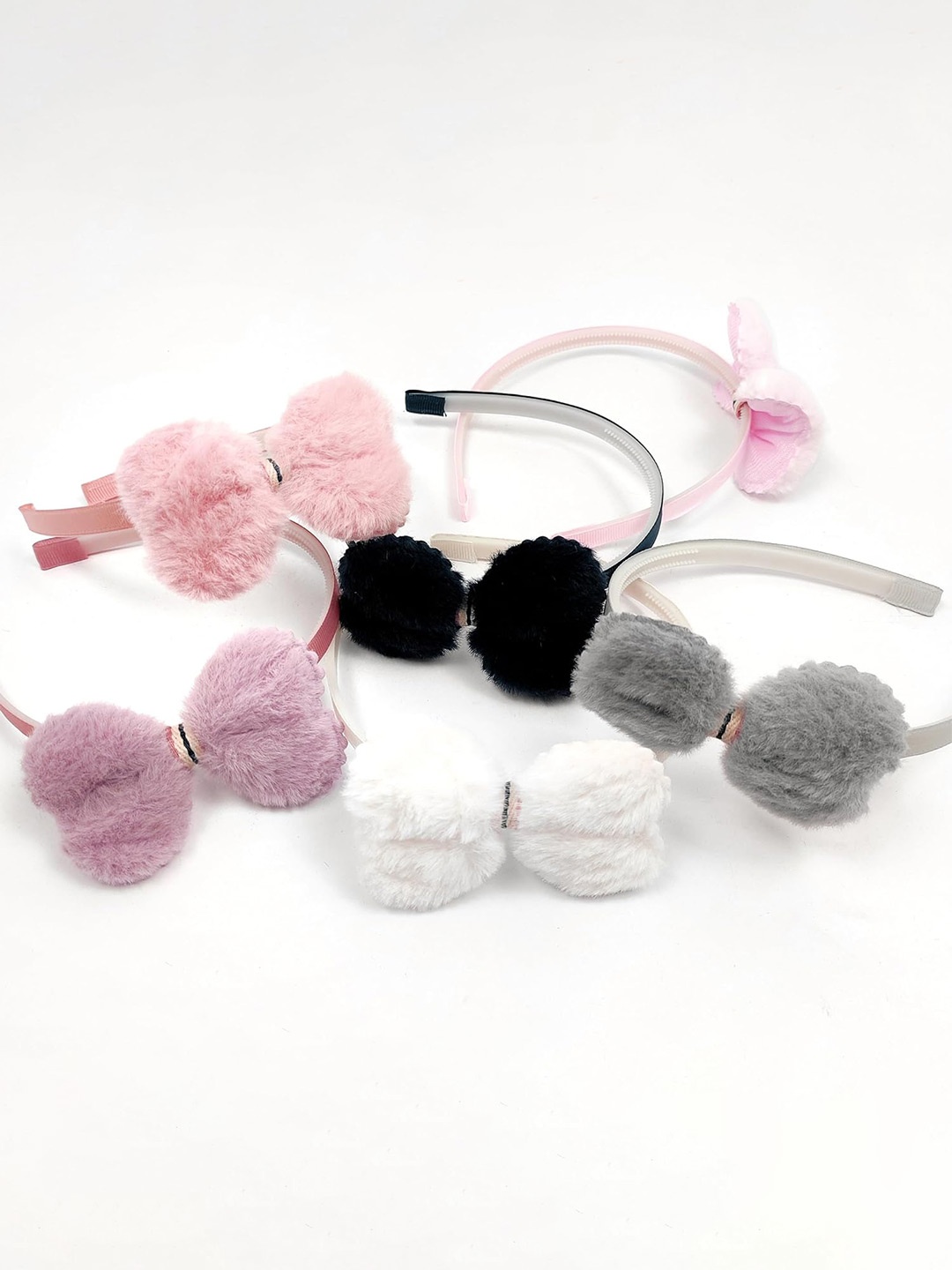 

ANNA CREATIONS Girls Set of 6 Hairband, Pink