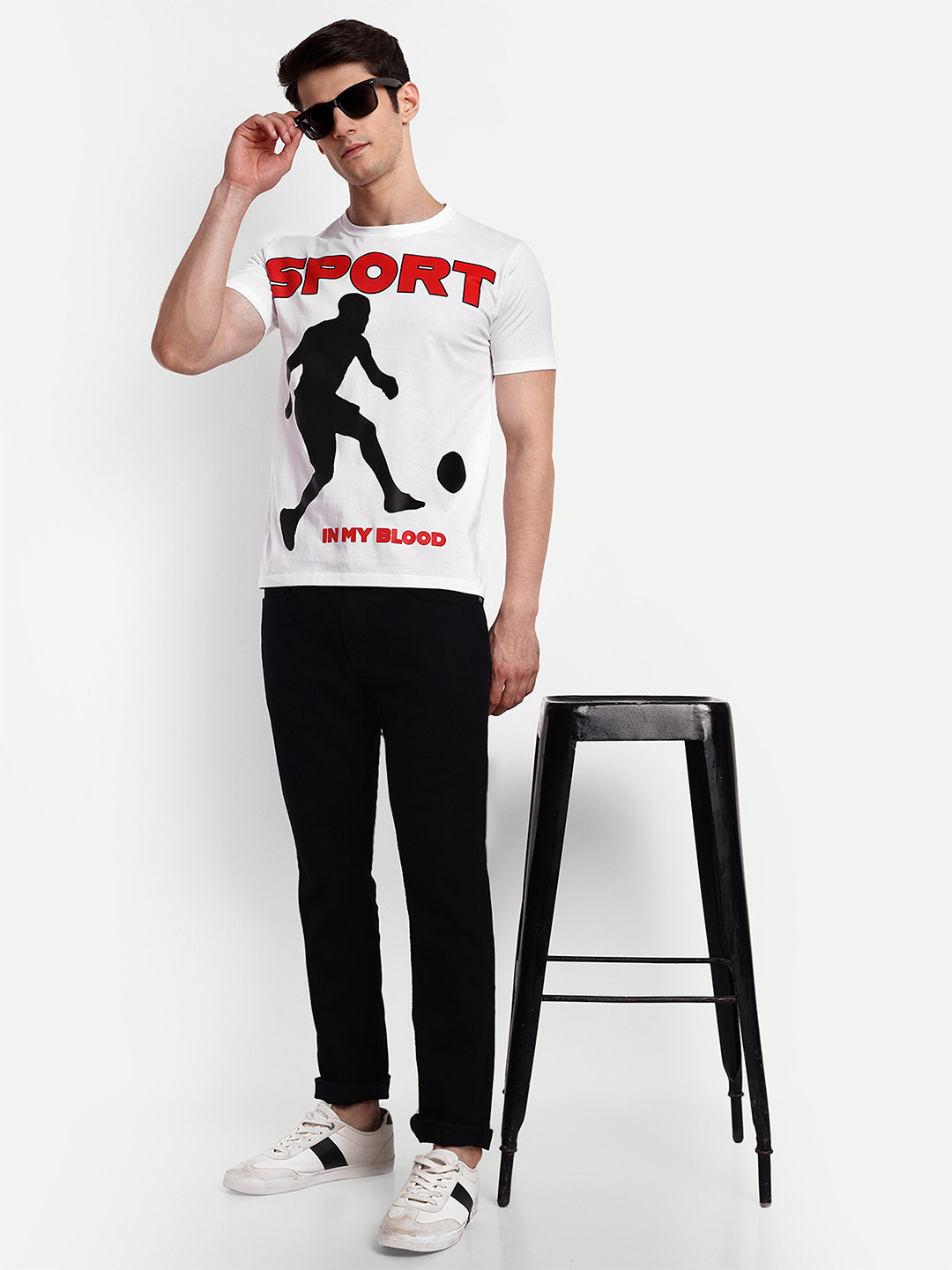 

Beetein Lamhein Men Printed Bio Finish T-shirt, White