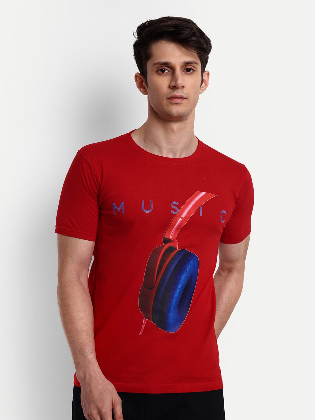 Beetein Lamhein Men Typography Printed Bio Finish Pockets T-shirt, Red