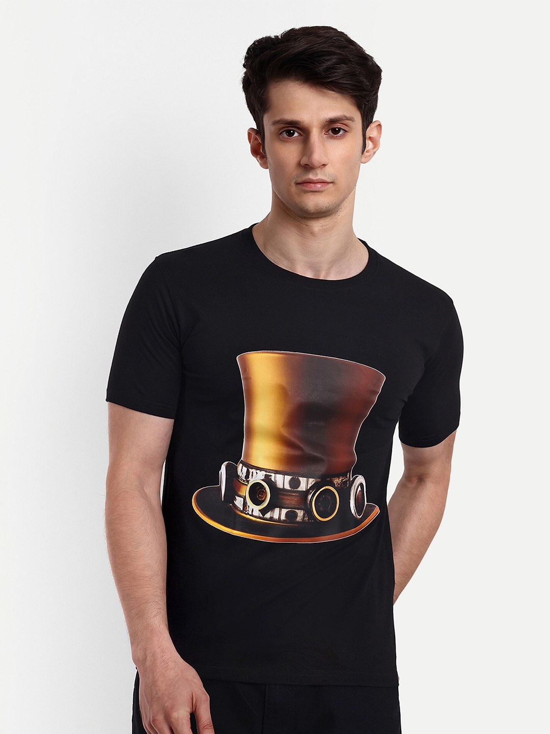 

Beetein Lamhein Men Printed Bio Finish T-shirt, Black