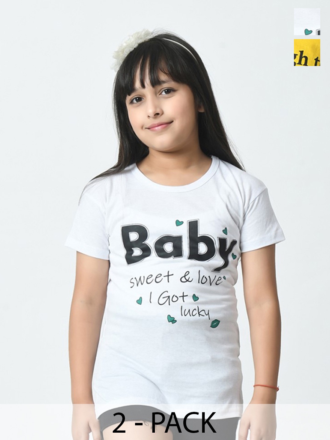 

BAESD Girls Typography 2 Printed Raw Edge T-shirt, Multi