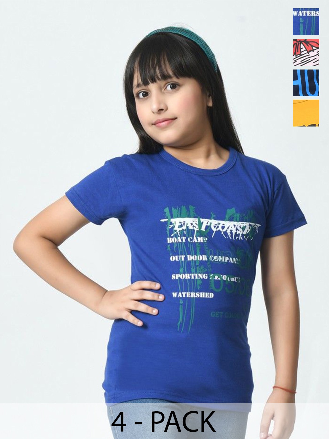 

BAESD Girls Pack of 4 Printed T-shirt, Multi