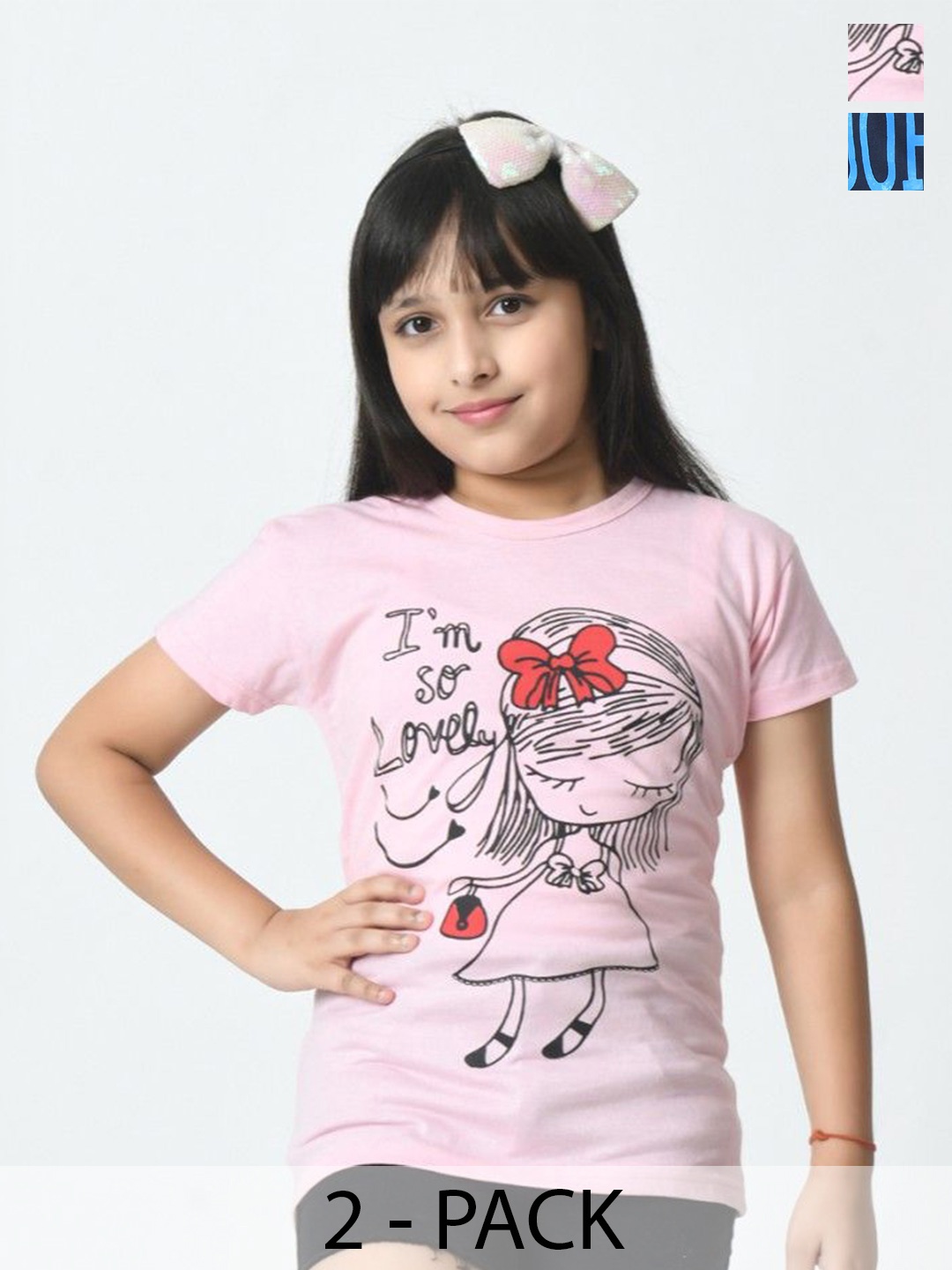 

BAESD Girls 2 Printed cotton T-shirt, Multi