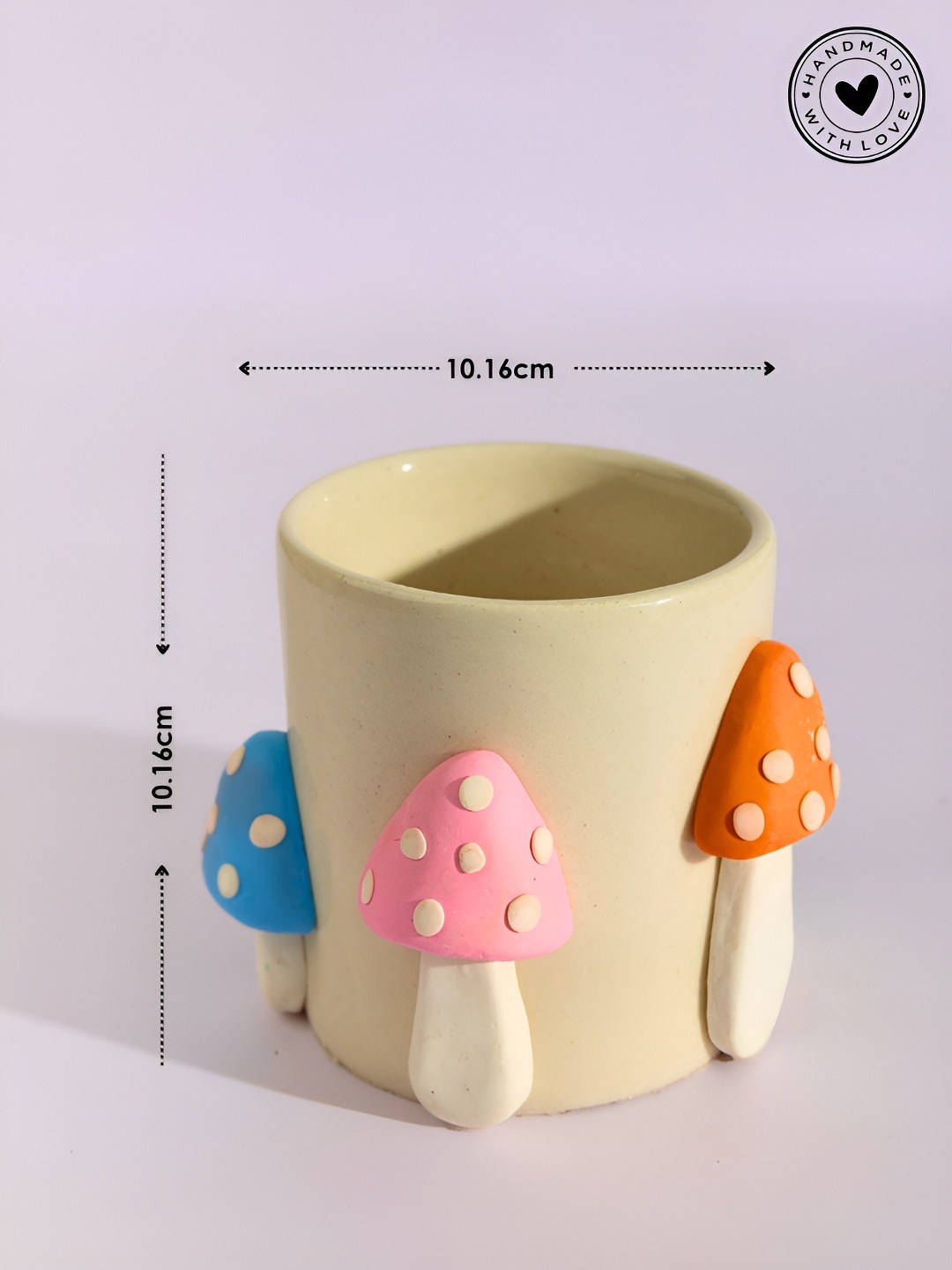 

Indikluster Off White & Pink Printed Shroom Boom Ceramic Planters