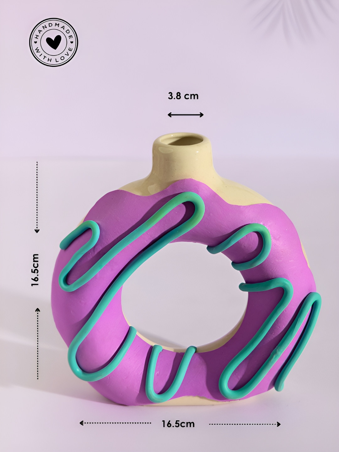 

Indikluster Off White & Purple Donut Shaped Planters