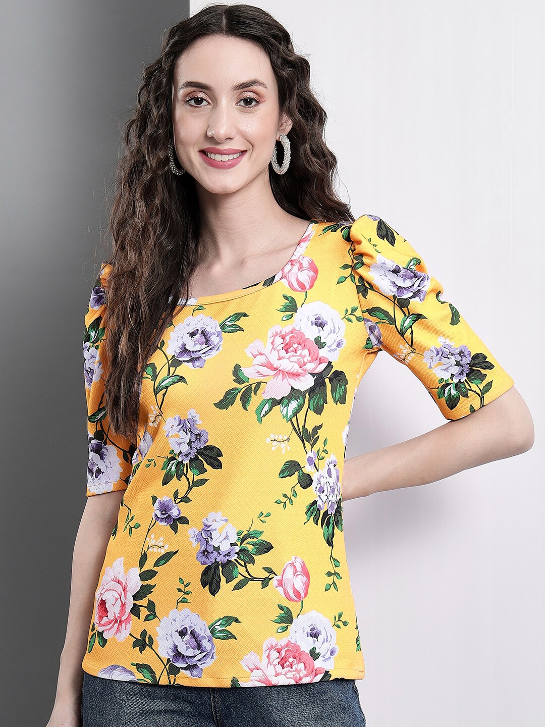 

TANDUL Floral Print Top, Multi