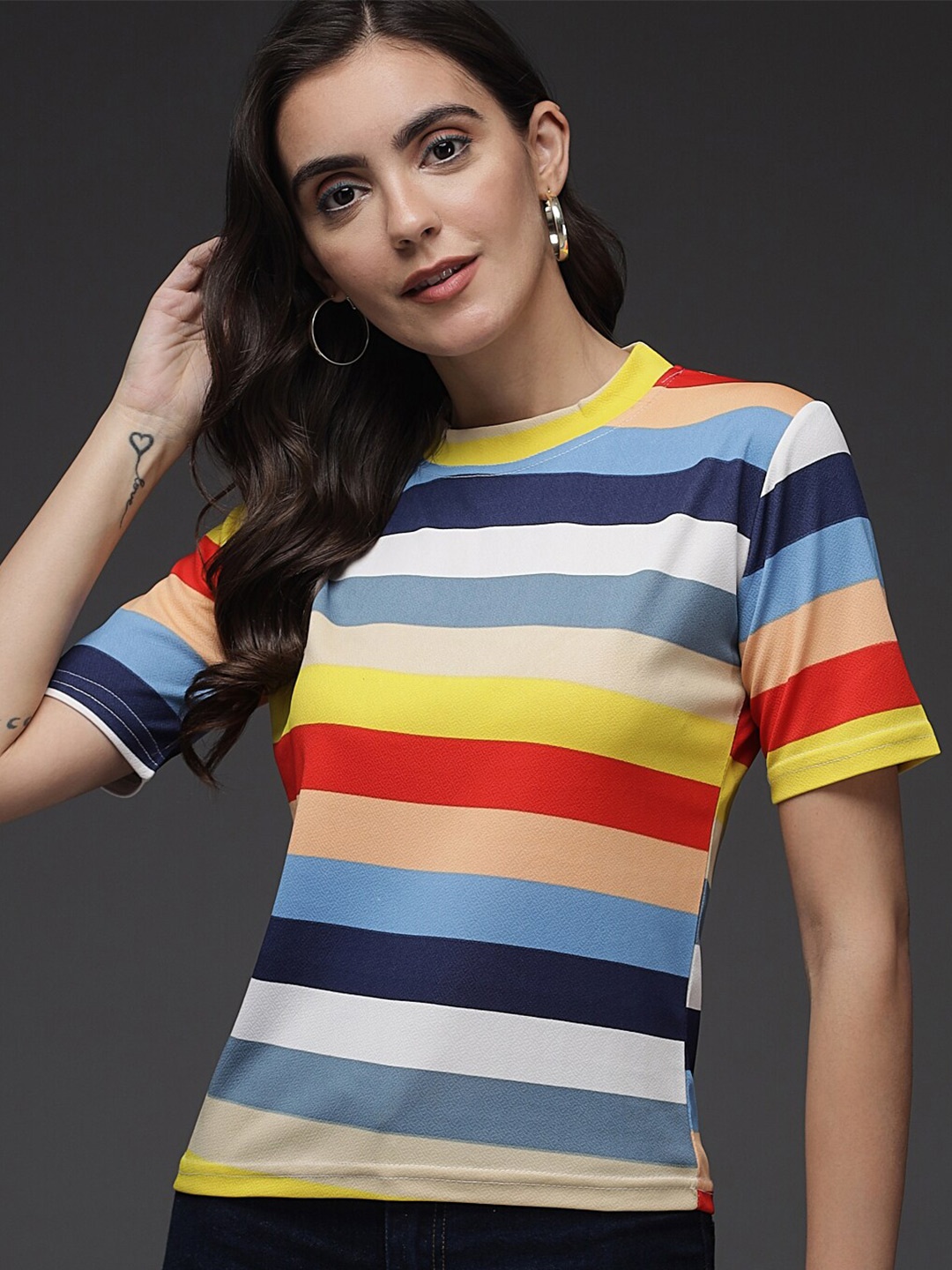 

TANDUL Striped Top, Multi