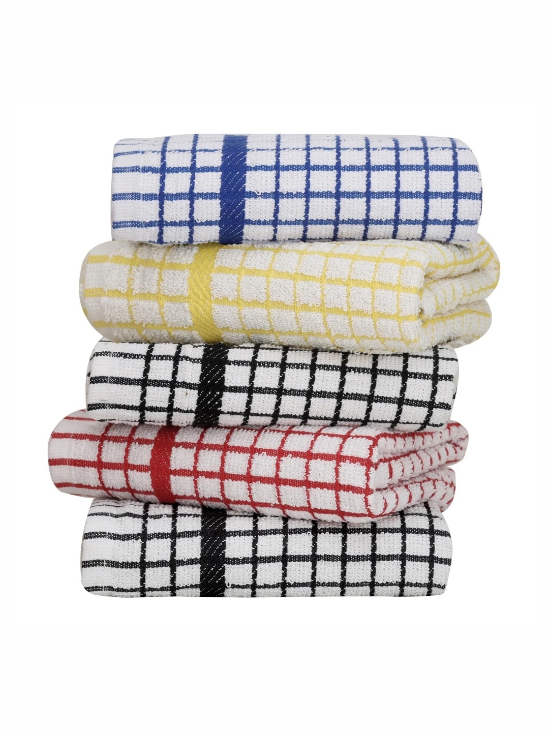 

Homerz 5-Pcs Checked Pure Cotton Kitchen Towels, Multi