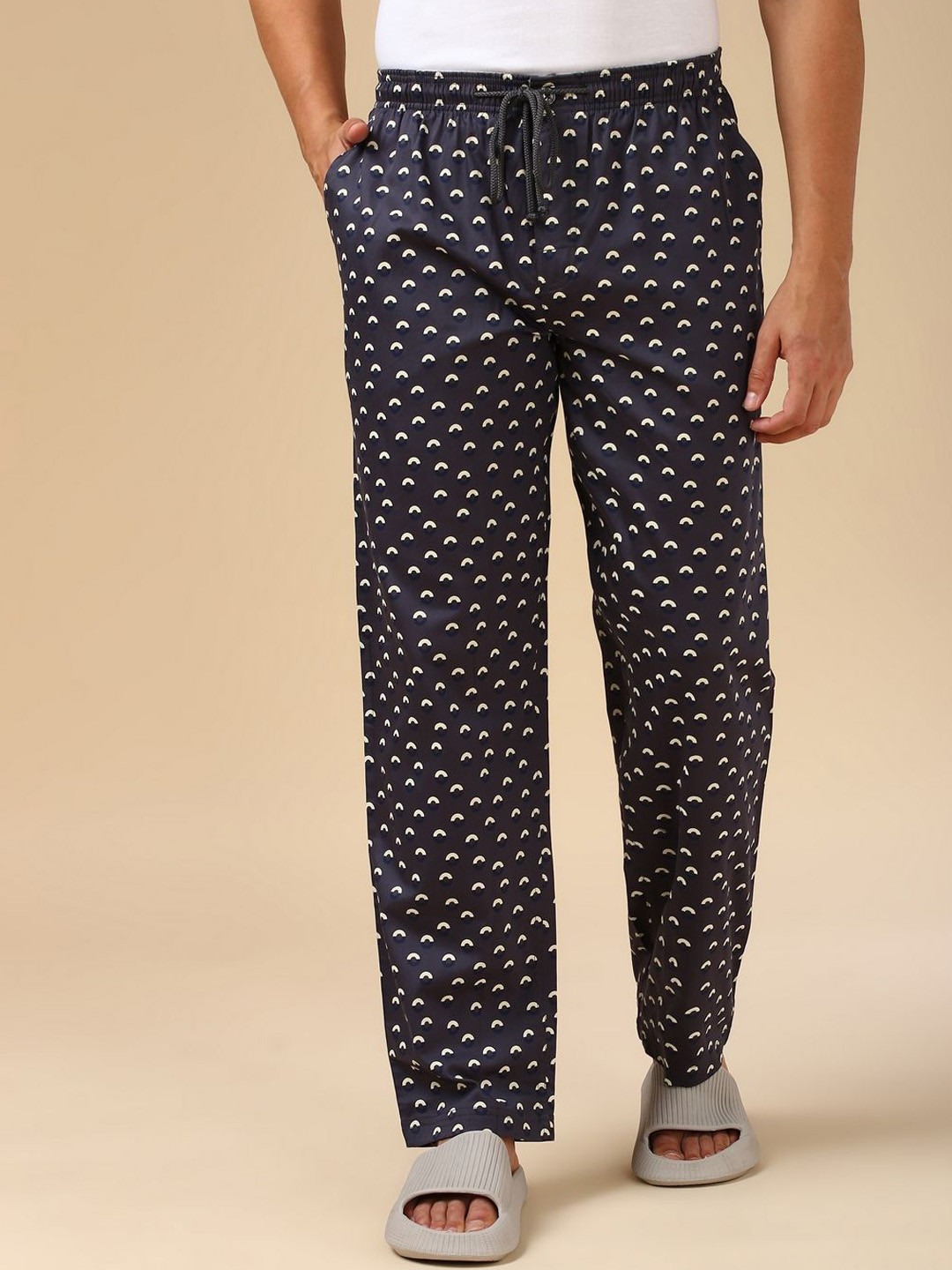 

Van Heusen Men Printed Cotton Lounge Pant, Grey