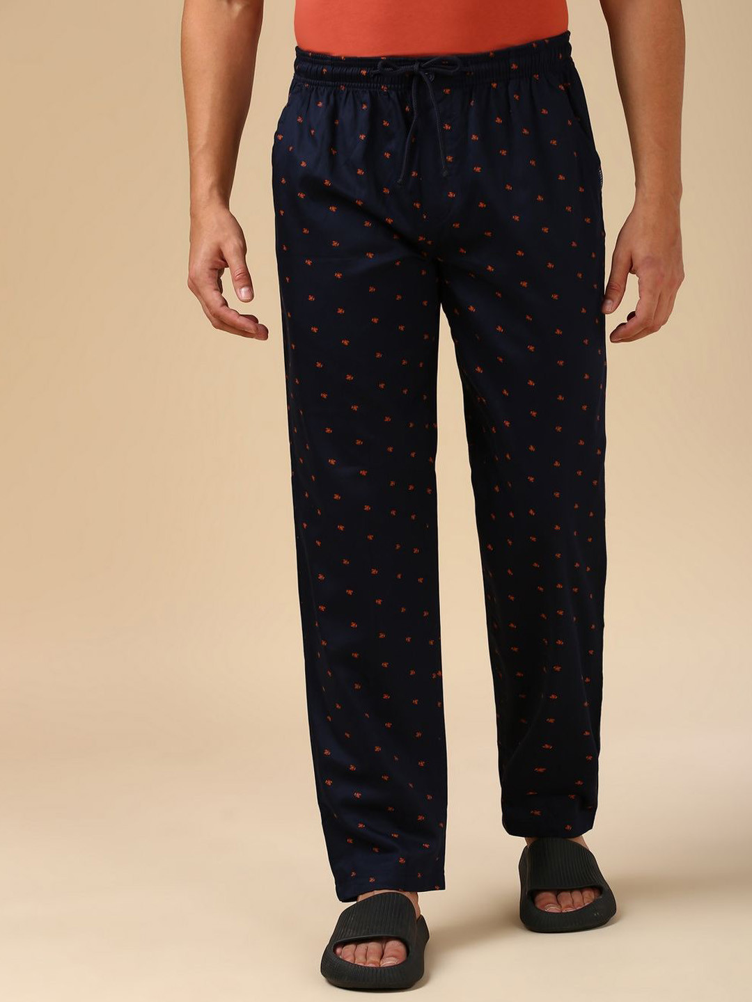 

Van Heusen Men Printed Cotton Lounge Pant, Navy blue