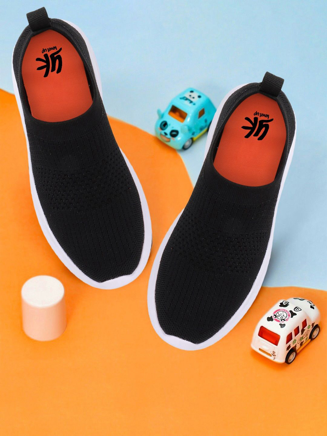 

YK Boys Printed Slip-On Sneakers, Black