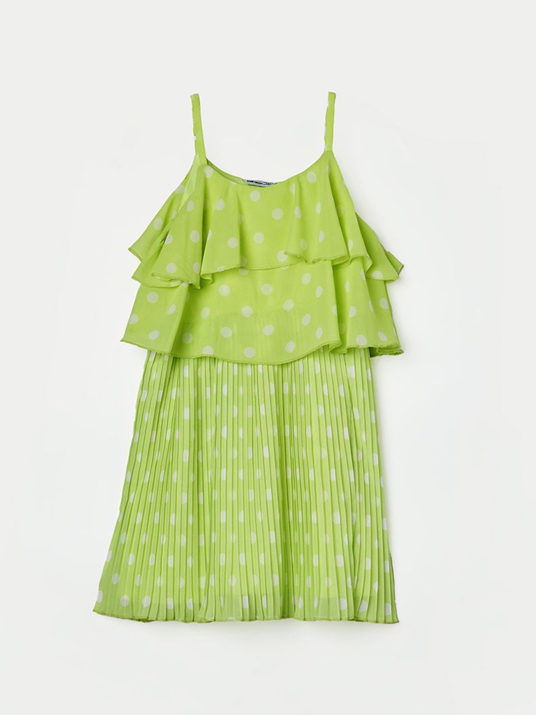 

Fame Forever by Lifestyle Polka Dot A-Line Dress, Green