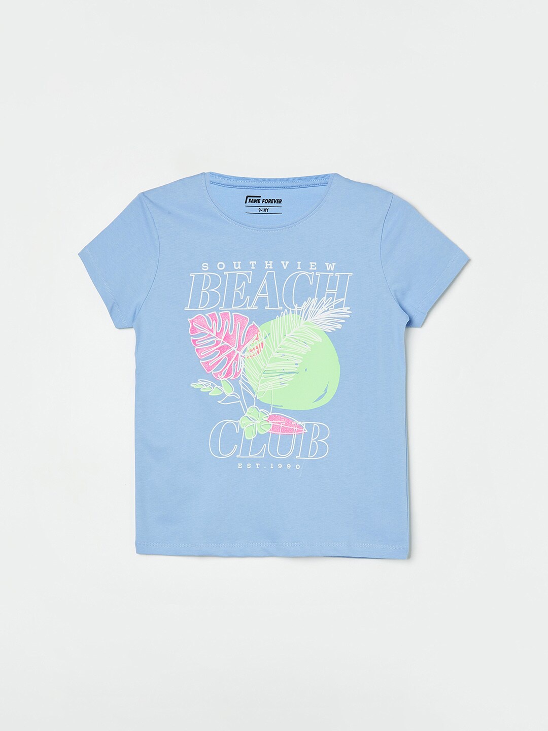 

Fame Forever by Lifestyle Girls Printed Applique T-shirt, Blue