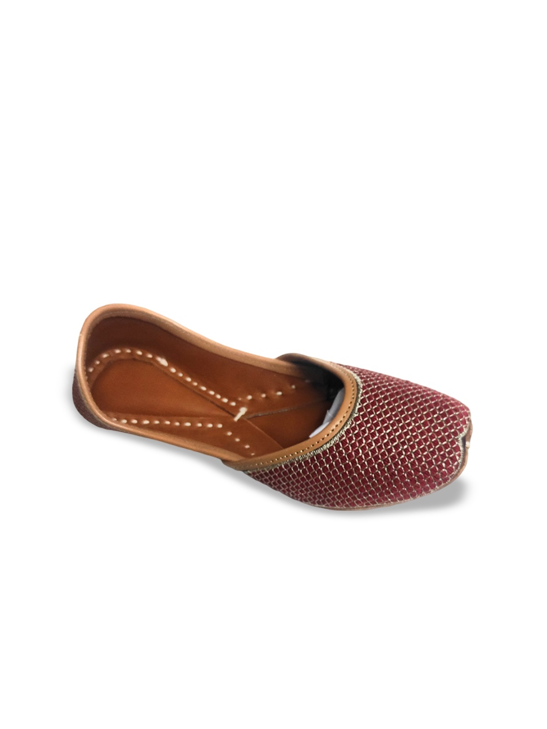 

Ta Chic Women Textured Mojaris Flats, Maroon