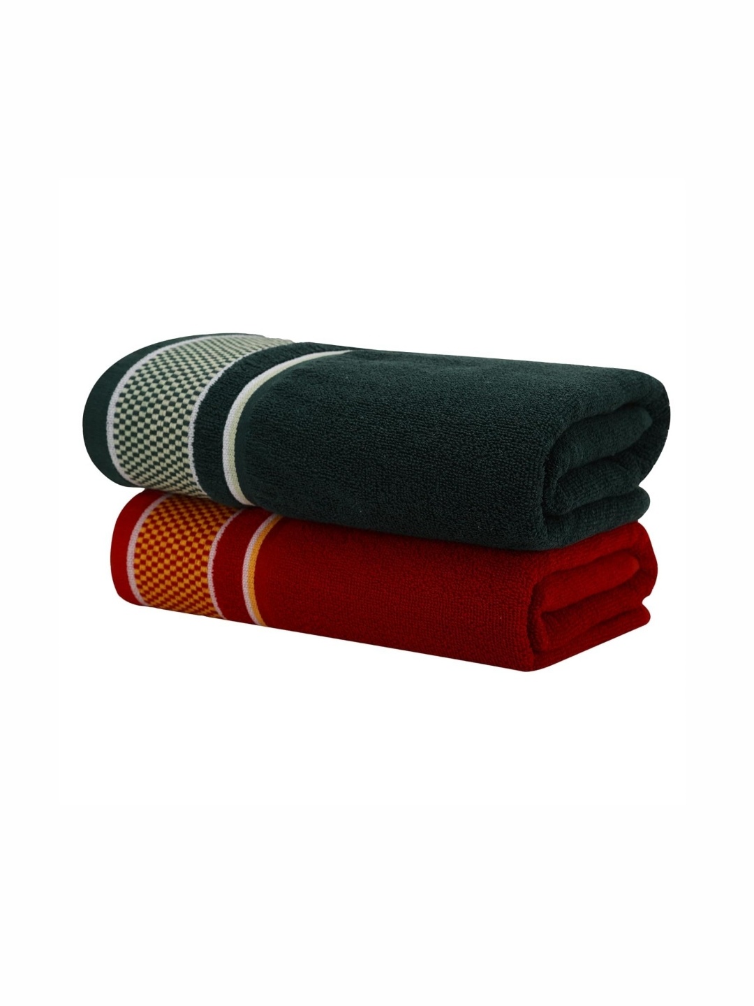 

Homerz Red & Green Pack Of 2 Cotton 210 GSM Bath Towel
