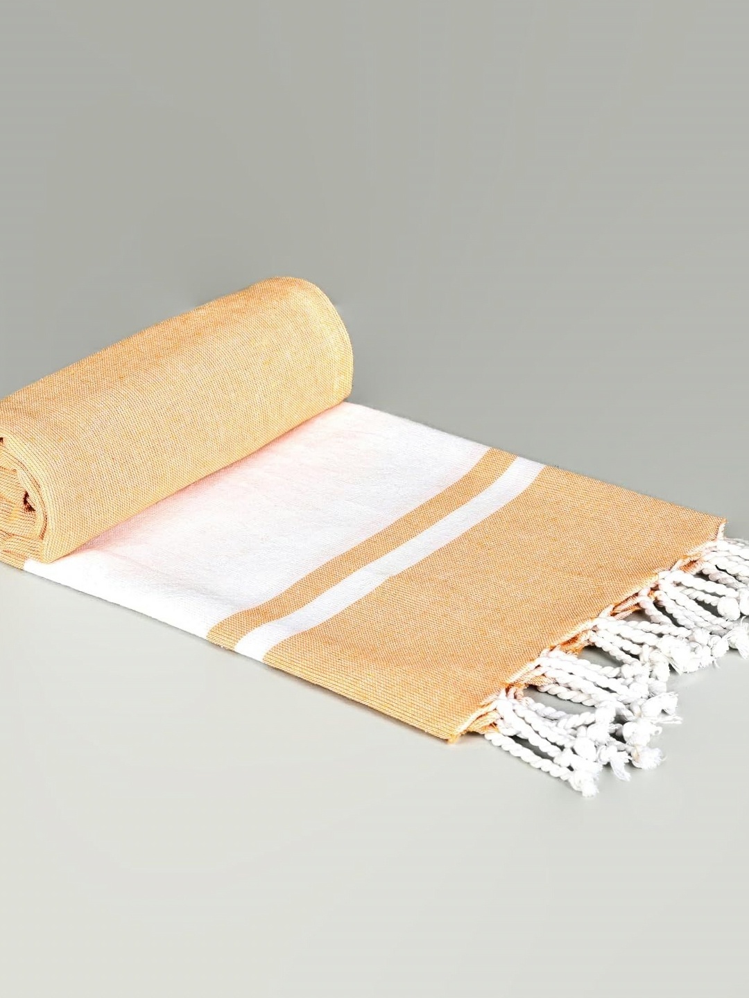 

Homerz Mustard & White 1 Striped Cotton 210 GSM Bath Towel