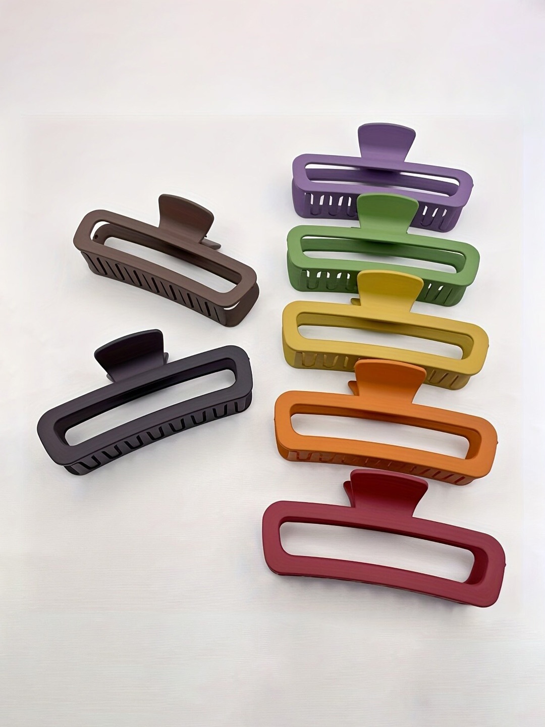 

CHRONEX Set of 2 Matte Large Rectangular Hair Claw Clip, Assorted