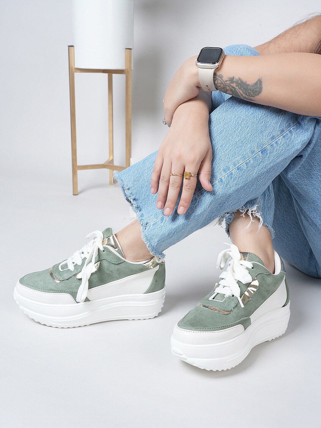 

The Roadster Lifestyle Co Women Lace-Ups Running Sports Shoes, Green