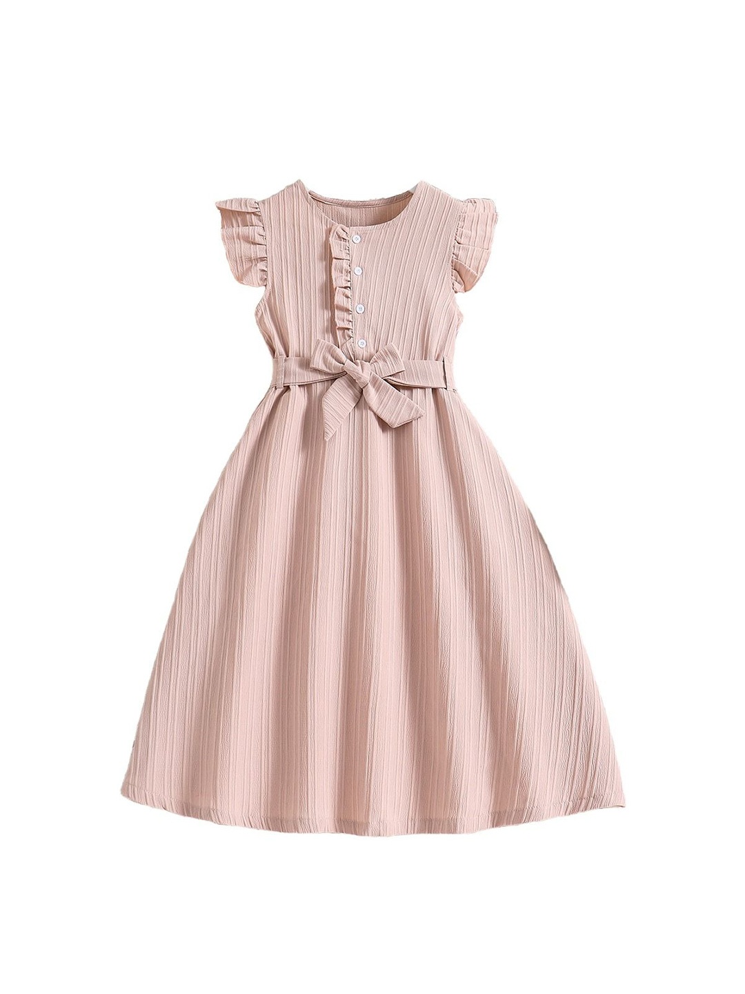 

StyleCast x Revolte Flutter Sleeve Fit & Flare Midi Dress, Pink