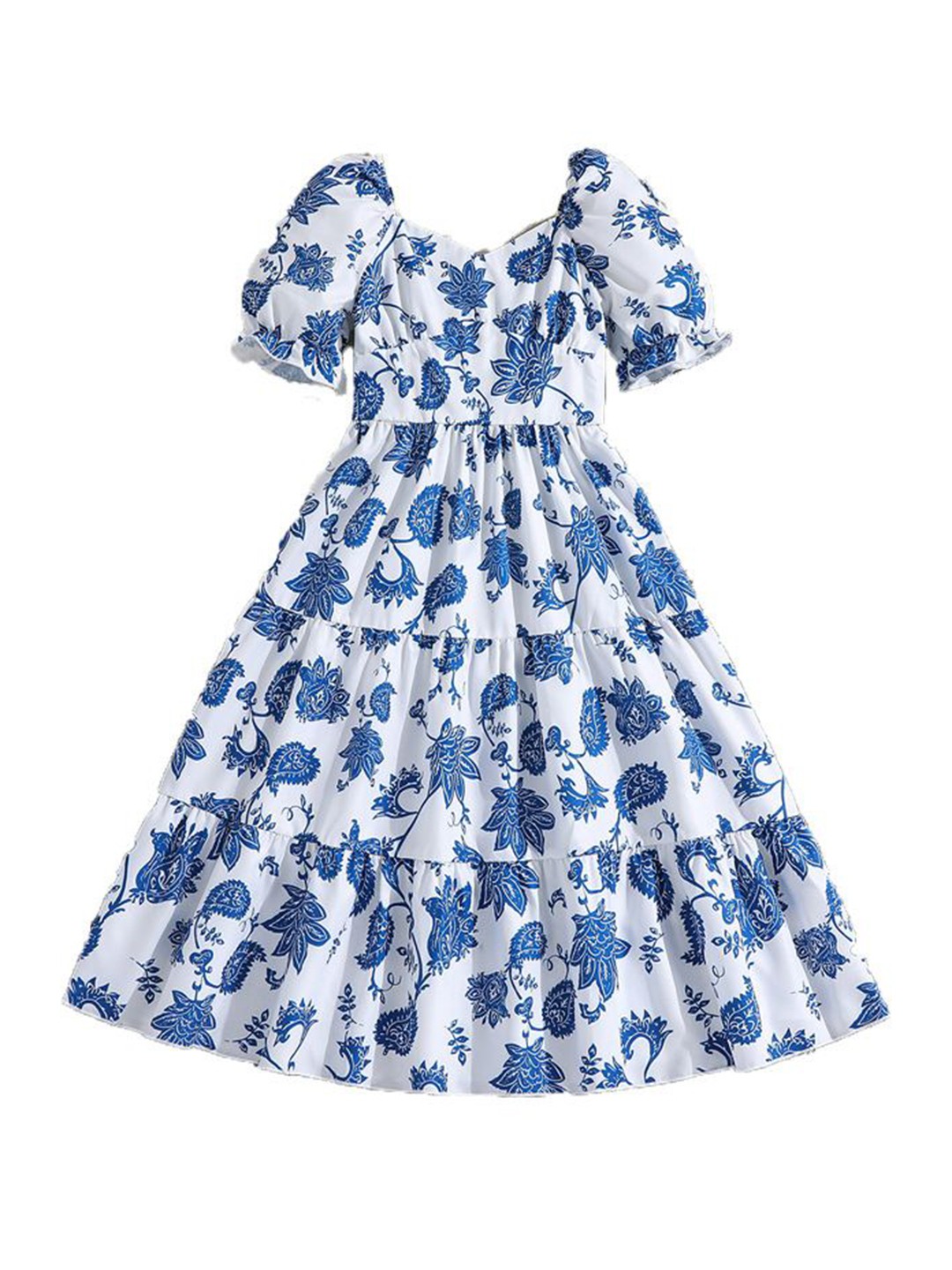 

StyleCast x Revolte Floral Print Layered Fit & Flare Maxi Dress, Blue