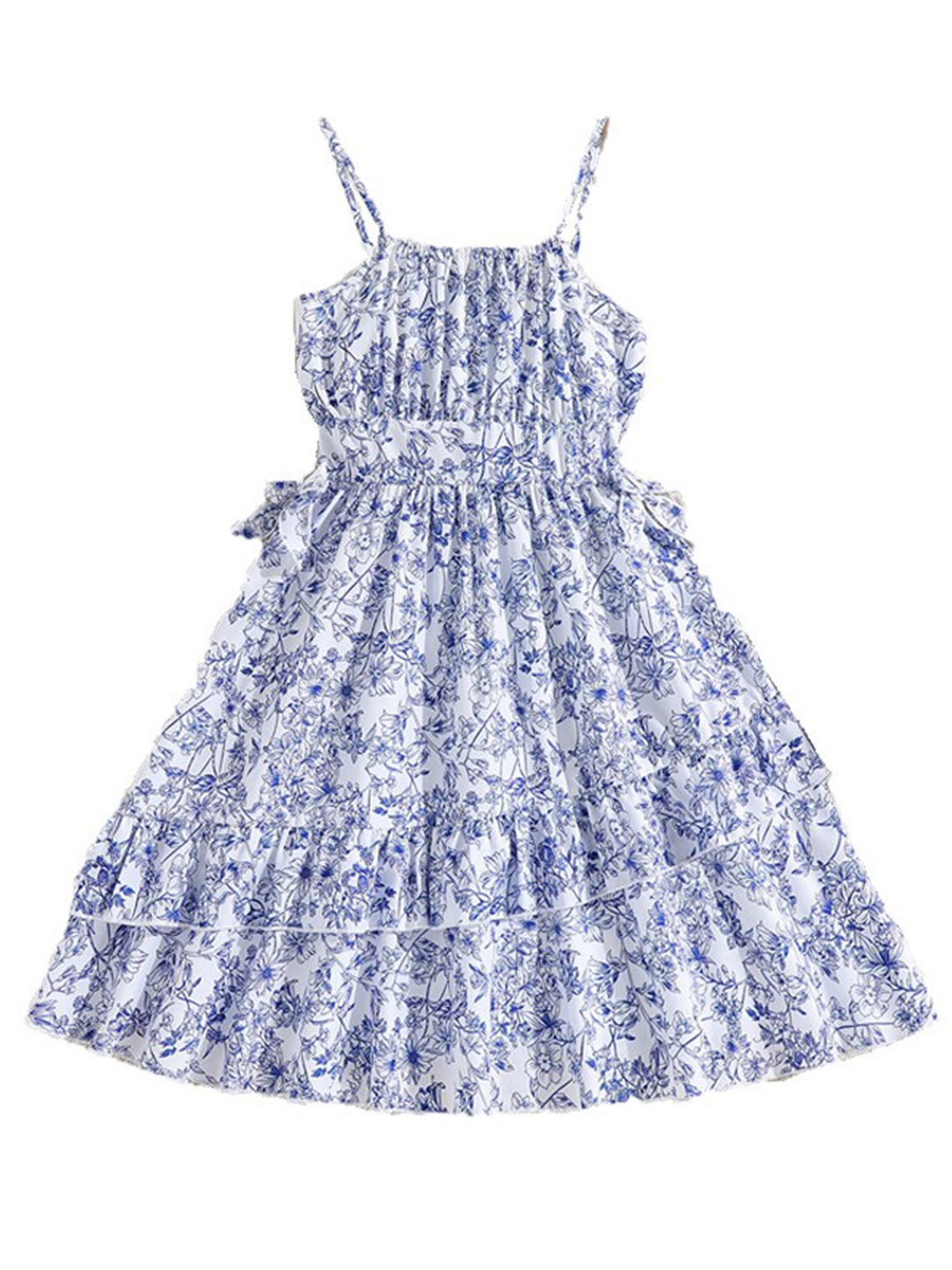 

StyleCast x Revolte Girls Floral Print Layered A-Line Dress, Blue