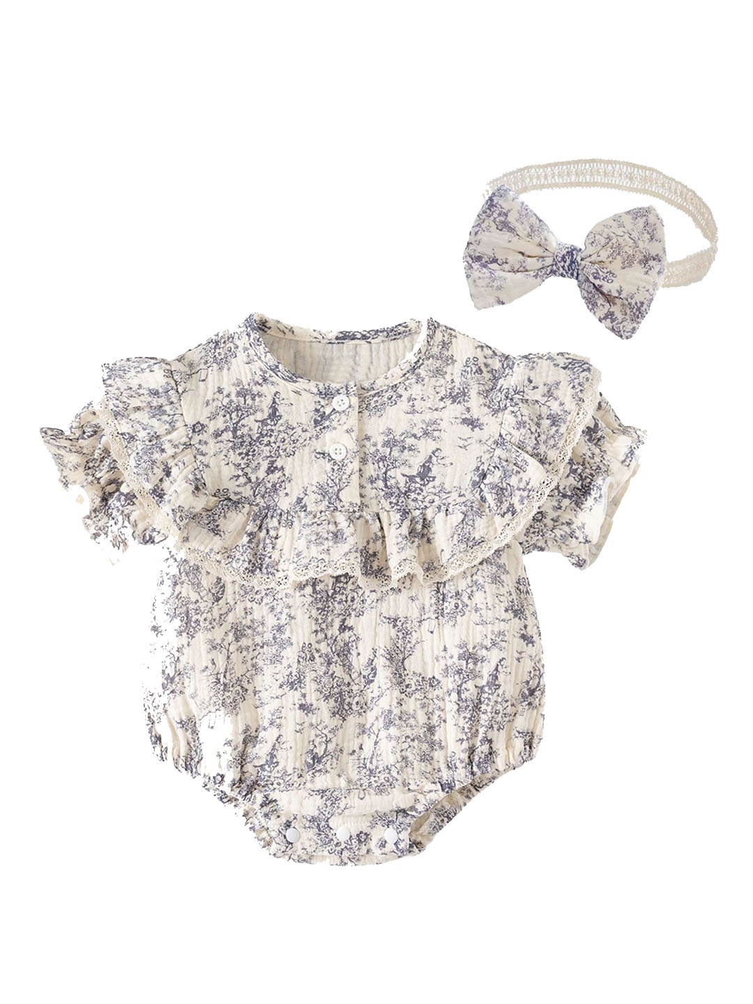 

StyleCast x Revolte Infants Girls Printed Bodysuit, Blue