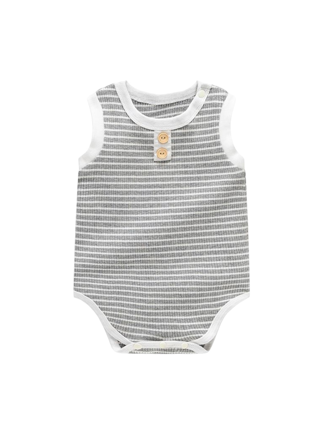 

StyleCast x Revolte Infants Striped Bodysuit, Grey