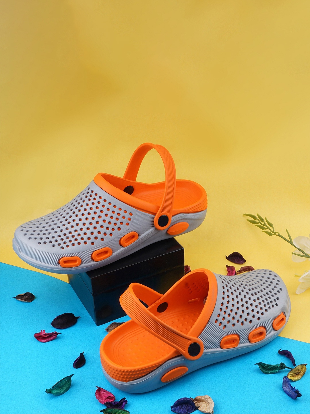 

BAESD Men Casual Rubber Clogs, Orange