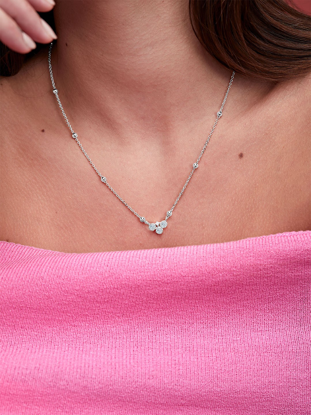 

MINUTIAE Brass Silver-Plated Handcrafted Necklace