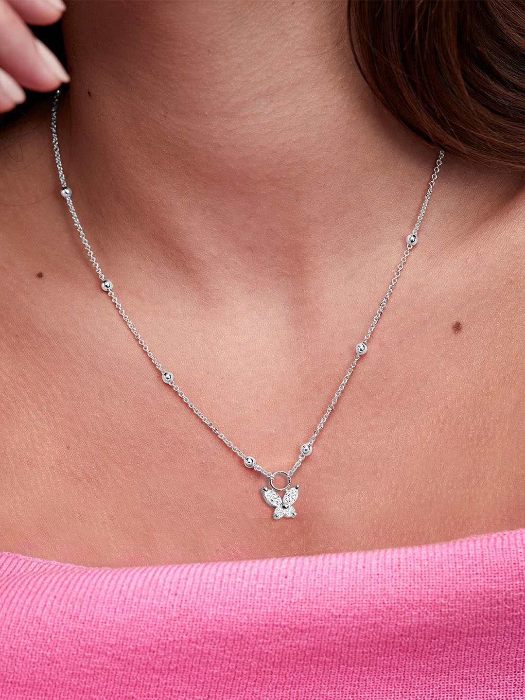 

MINUTIAE Silver-Plated Stones-Studded Brass Necklace