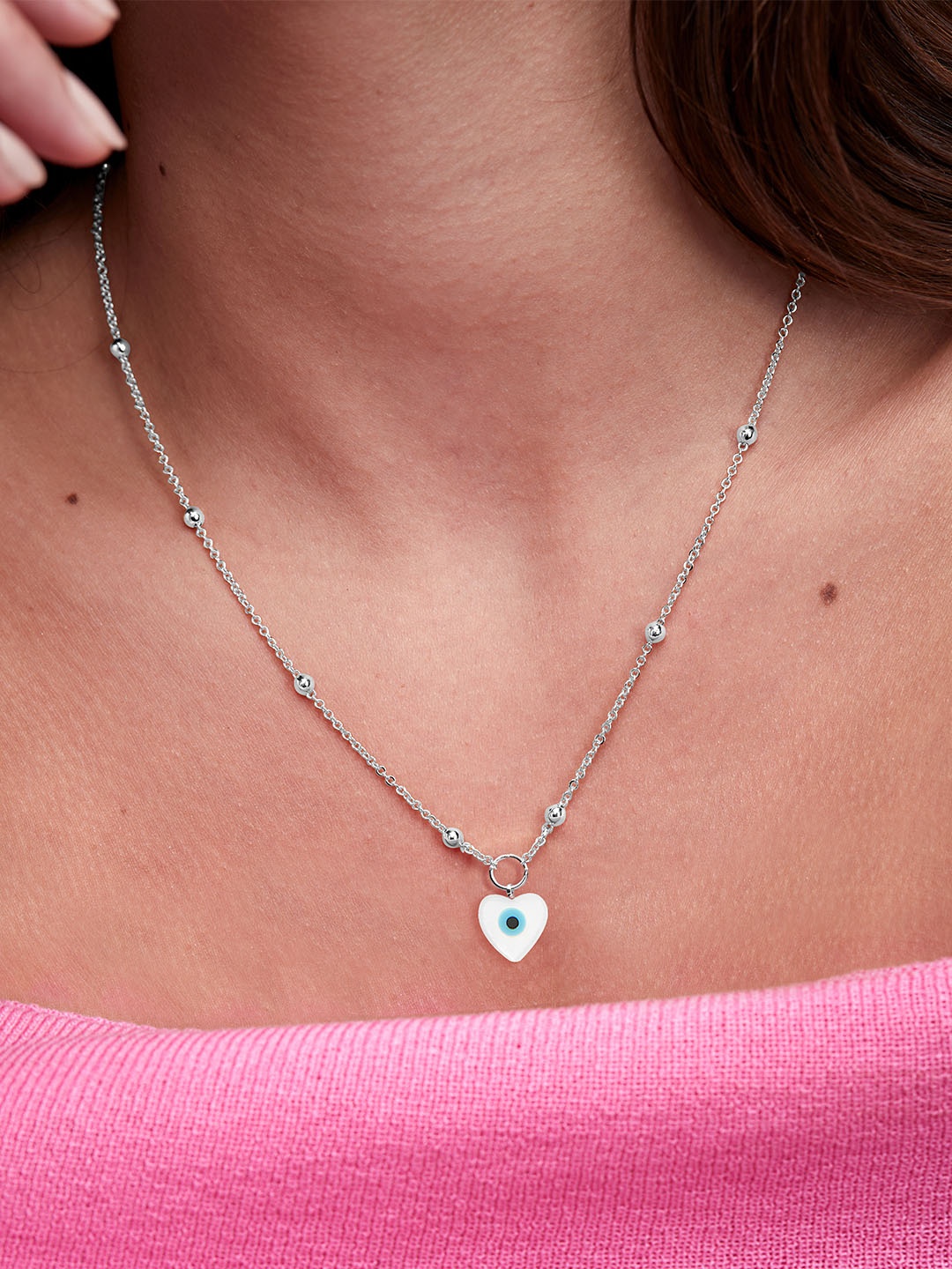 MINUTIAE Brass Silver-Plated Handcrafted Necklace