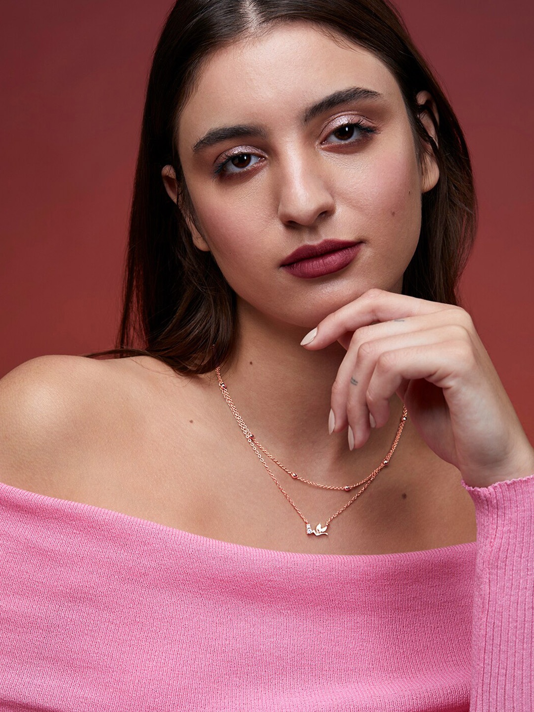 

MINUTIAE Brass Rose Gold-Plated Handcrafted Necklace