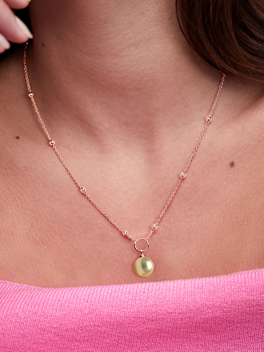 

MINUTIAE Brass Rose Gold-Plated Handcrafted Necklace
