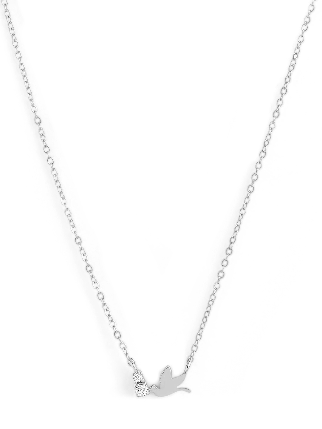 

MINUTIAE Brass Silver-Plated Handcrafted Pendant Necklace