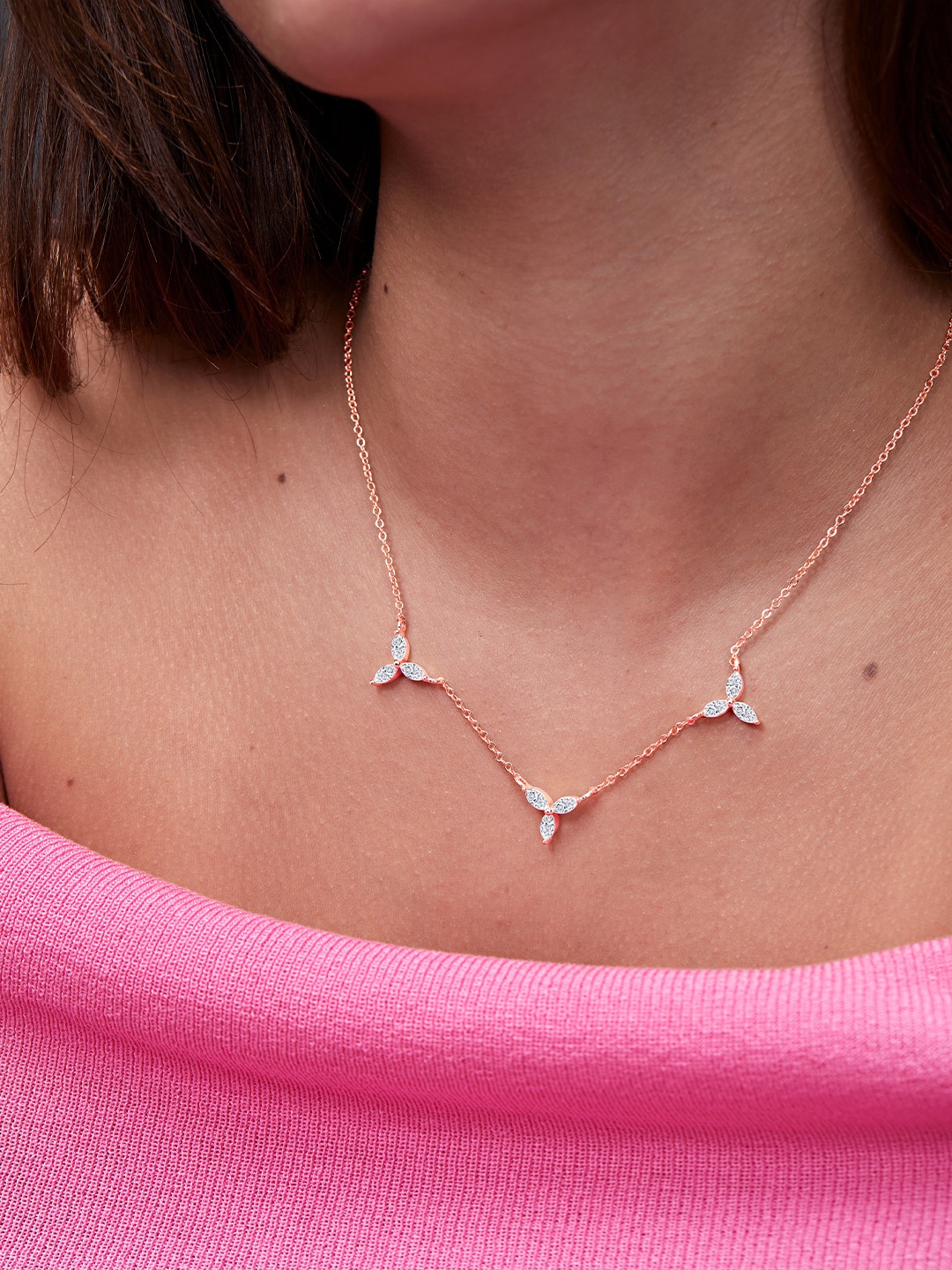 MINUTIAE Brass Rose Gold-Plated Handcrafted Necklace
