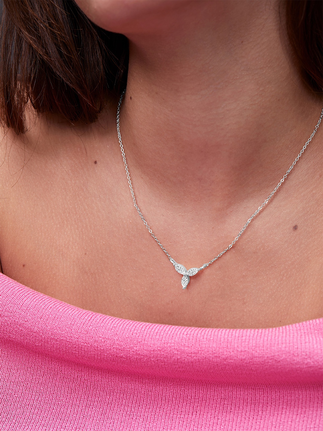 

MINUTIAE Brass Silver-Plated Pendant Necklace