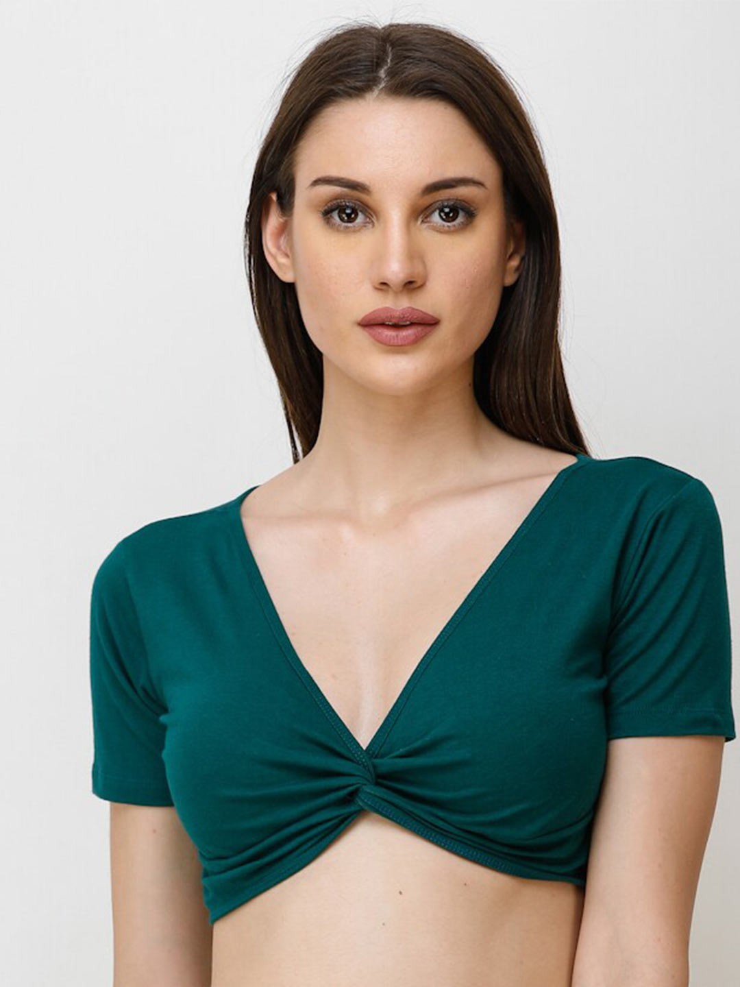 

SCORPIUS Women Cotton Crop Top, Green