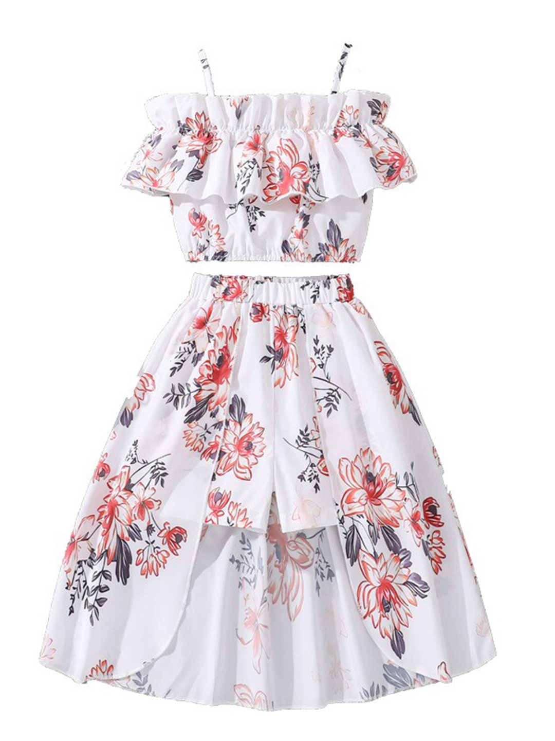 

StyleCast x Revolte Girls Floral Printed Top with Skirt, White