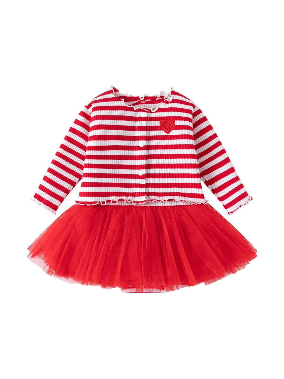 

StyleCast x Revolte Girls Striped Coat with Skirt, Red