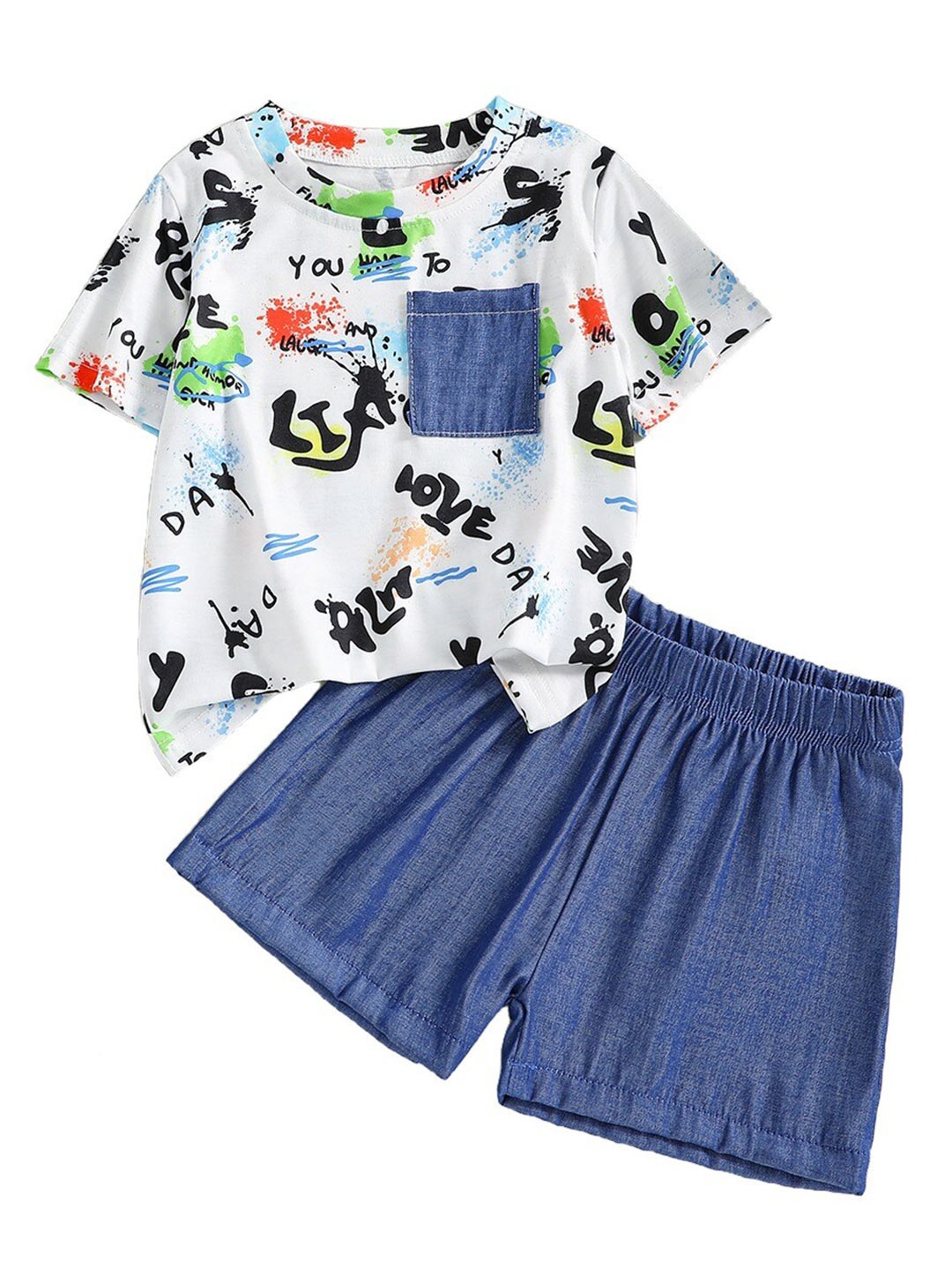 

StyleCast x Revolte Boys Printed T-shirt with Shorts, White