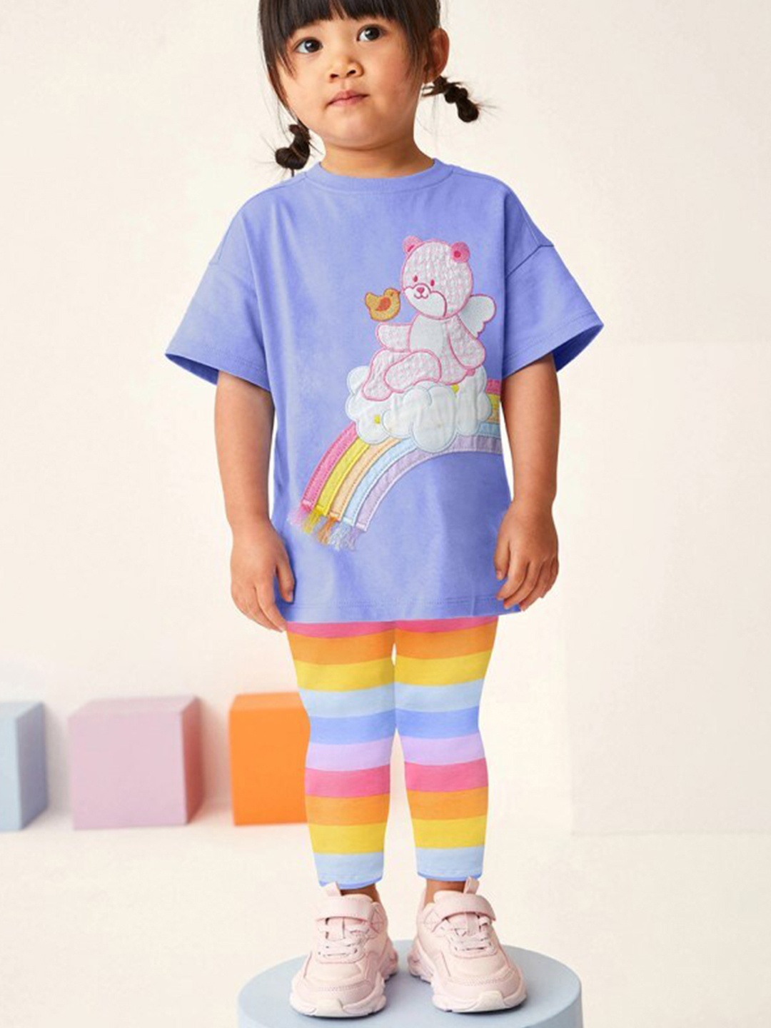 

StyleCast x Revolte Girls T-shirt with Trousers, Purple