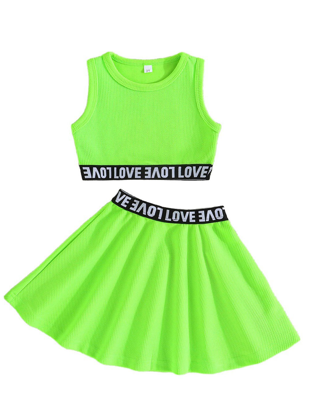 

StyleCast x Revolte Girls Striped Top with Skirt, Green