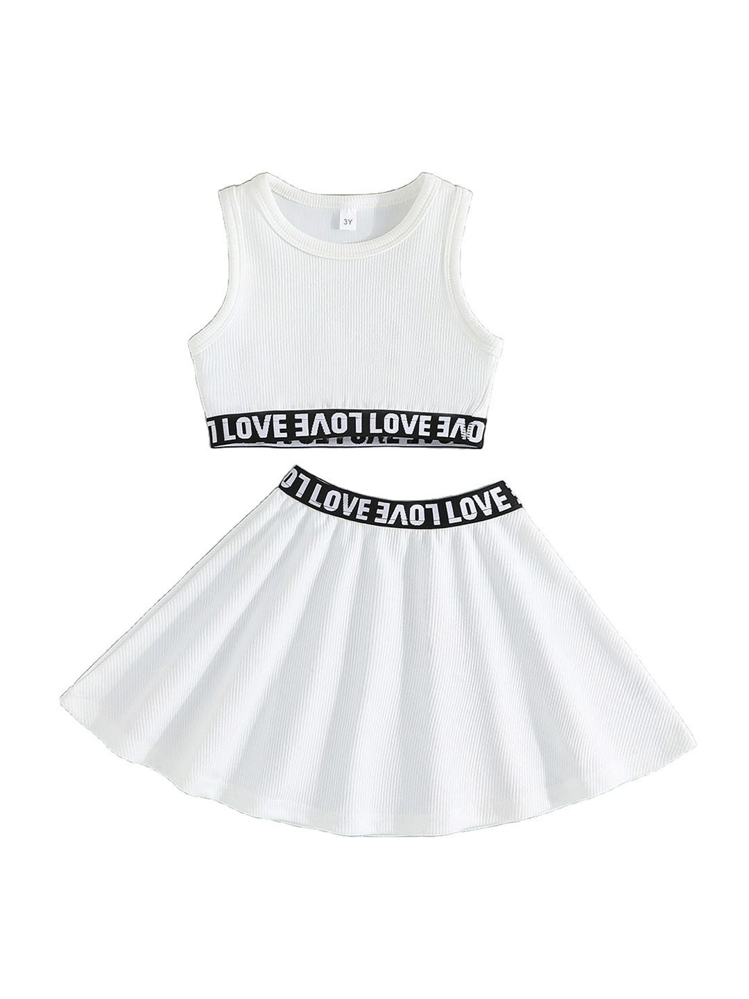 

StyleCast x Revolte Girls Striped Top with Skirt, White