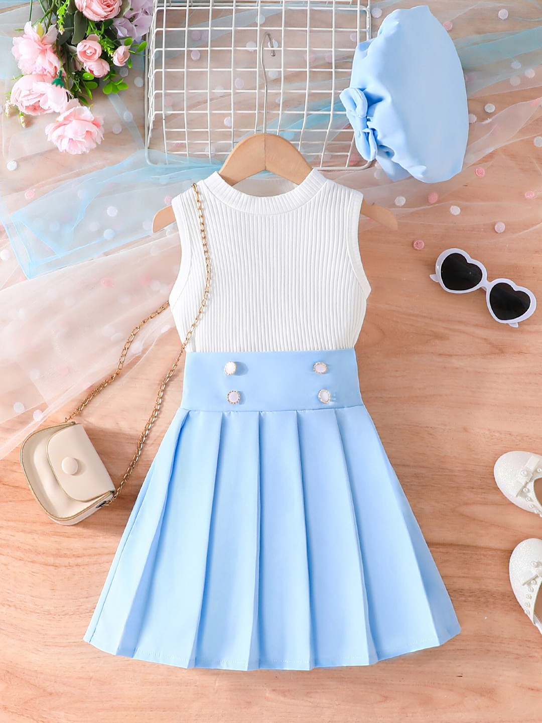 

StyleCast x Revolte Girls Top with Skirt, Blue