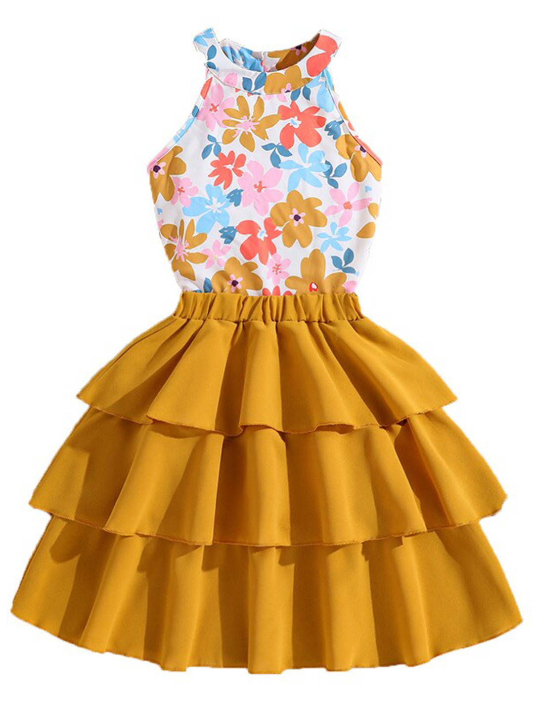 

StyleCast x Revolte Girls Printed Top with Skirt, Yellow